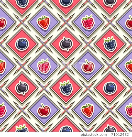 Vector Berry Seamless Pattern 71012482
