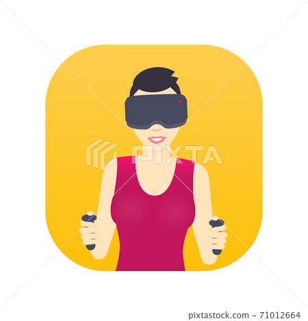 girl in virtual reality glasses girl in virtual reality glasses 71012664