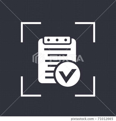 valid document, report icon, approved contract valid document, report icon, approved contract 71012665