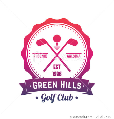 Golf club logo, emblem, vector badge over white Golf club logo, emblem, vector badge over white 71012670