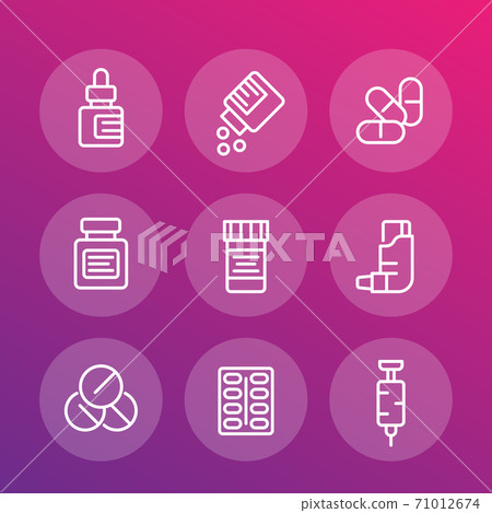 medicaments line icons medicaments line icons 71012674