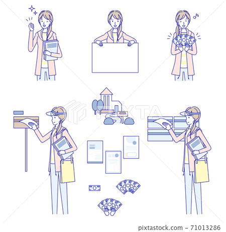 Female posting staff variation set Female posting staff variation set 71013286