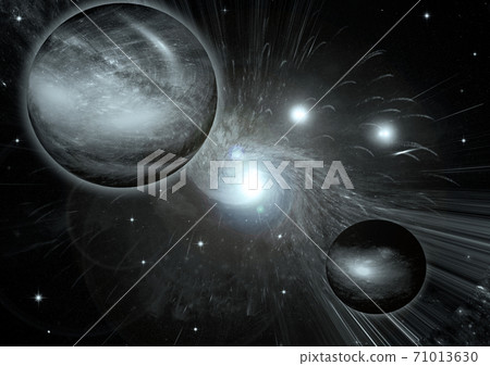 galaxy in a free space. 3D rendering galaxy in a free space. 3D rendering 71013630