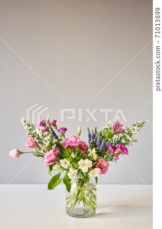 Bouquet 007, step by step installation of flowers in a vase. Flowers bunch, set for home. Fresh cut flowers for decoration home. European floral shop. Delivery fresh cut flower. 71013899