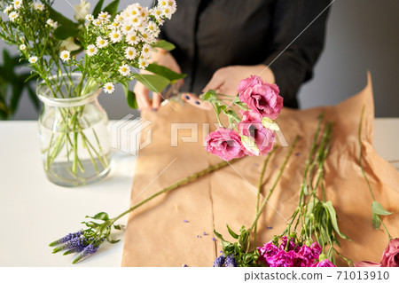 Bouquet 007, step by step installation of flowers in a vase. Flowers bunch, set for home. Fresh cut flowers for decoration home. European floral shop. Delivery fresh cut flower. 71013910