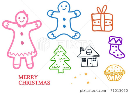 The gingerbread cookies isolated on white background. The gingerbread cookies isolated on white background. 71015050