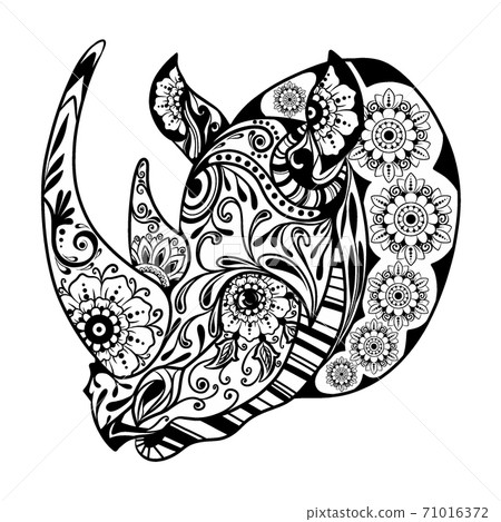 one horned rhino clipart