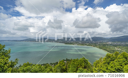 Landscape nature view from Khao Khad viewpoint phuket town thailand, Good weather day beautiful landscape scenery. 71016906