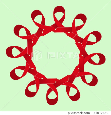 Circle of red ribbons loops. Concept symbols of... - Stock Illustration ...