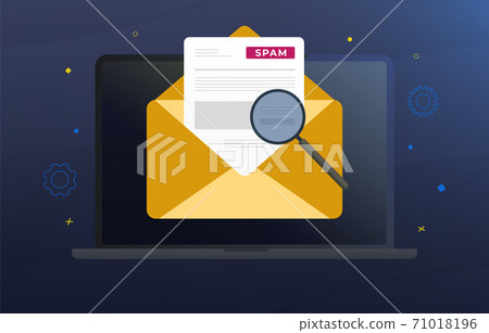 Spam Email Warning Window vector concept Spam Email Warning Window vector concept 71018196