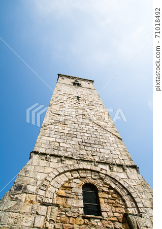 Weathered stone tower of St Andrews Cathedral on the outskirts of Scotland Weathered stone tower of St Andrews Cathedral on the outskirts of Scotland 71018492