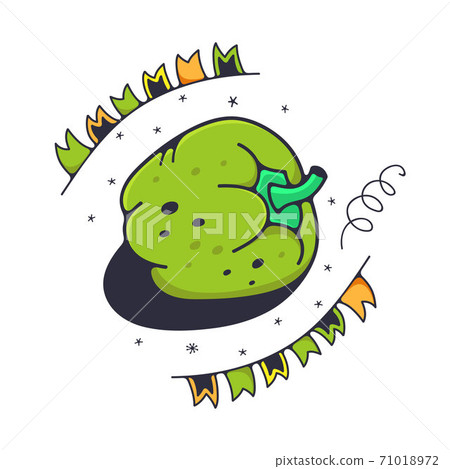 Bell pepper vector illustration. Cute doodle illustrations. Isolated over white background. Bell pepper vector illustration. Cute doodle illustrations. Isolated over white background. 71018972