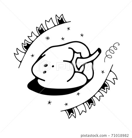 Vector illustration with bell pepper. Isolated over white background. Cute doodle illustrations. 71018982