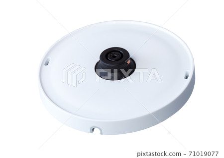 Stand for electric kettle white color round, quick-change platform for kitchen electrical appliance isolated on white background. Stand for electric kettle white color round, quick-change platform for kitchen electrical appliance isolated on white background. 71019077
