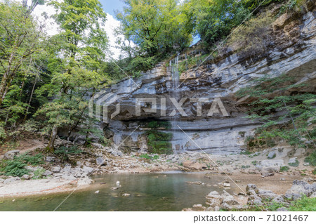 Cascades du Herisson, Waterfalls of the Herisson in the Jura France 71021467