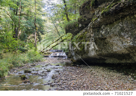 Cascades du Herisson, Waterfalls of the Herisson in the Jura France 71021527