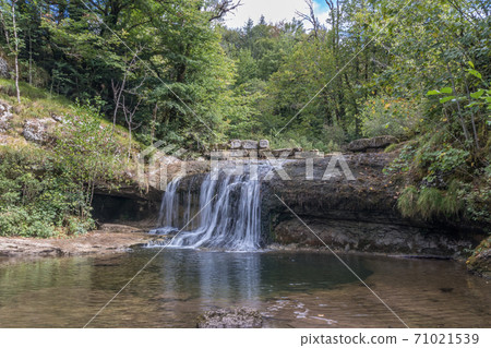 Cascades du Herisson, Waterfalls of the Herisson in the Jura France 71021539