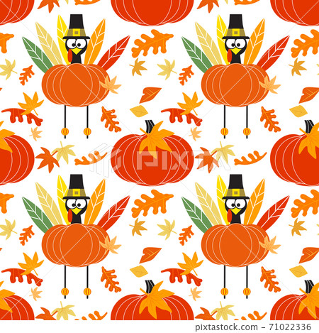 Happy Thanksgiving Day seamless vector pattern - Stock Illustration ...