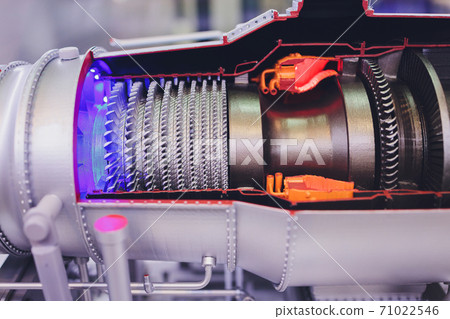 section model of a historic jet engine. section model of a historic jet engine. 71022546