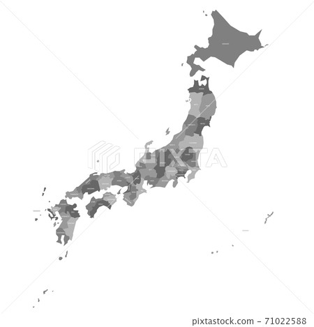 Japan - map of prefectures 71022588