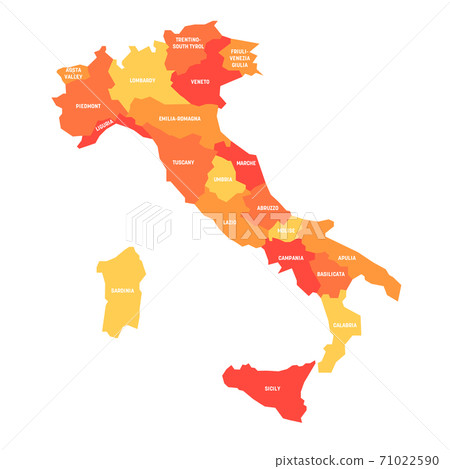 Italy - map of regions 71022590