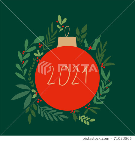 Modern Christmas and new year card art deco style vector Modern Christmas and new year card art deco style vector 71023865