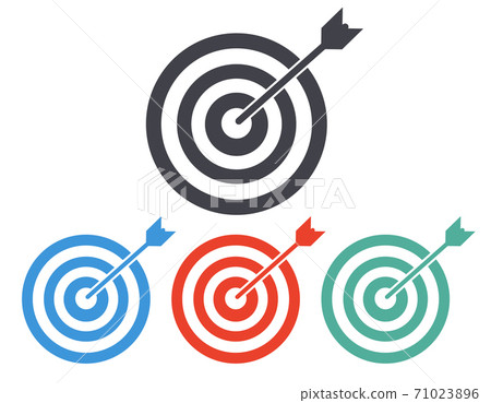 Target icon set - simple flat design isolated on white background, vector. 71023896