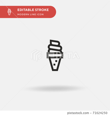 Ice Cream Simple vector icon. Illustration symbol design template for web mobile UI element. Perfect color modern pictogram on editable stroke. Ice Cream icons for your business project Ice Cream Simple vector icon. Illustration symbol design template for web mobile UI element. Perfect color modern pictogram on editable stroke. Ice Cream icons for your business project 71024250