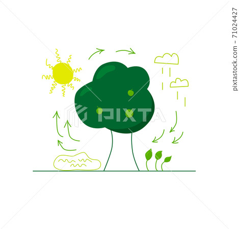 Water cycle illustration. Vector stock flat illustration isolated on white background. Water cycle illustration. Vector stock flat illustration isolated on white background. 71024427