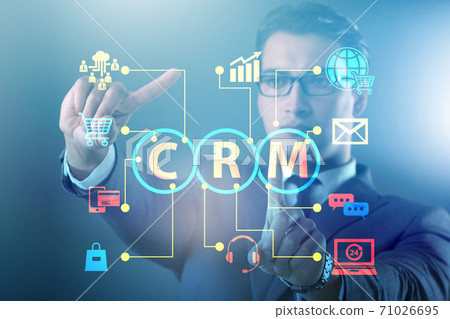 CRM custromer relationship management concept with businessman 71026695