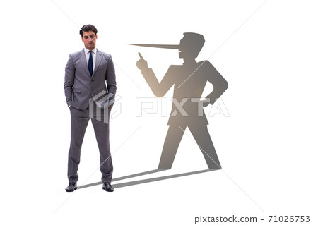 Concept of businessman liar with his shadow Concept of businessman liar with his shadow 71026753