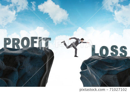 Concept of profit and loss with businessman Concept of profit and loss with businessman 71027102