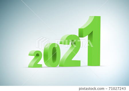 Concept of year 2021 with numbers - 3d rendering 71027243