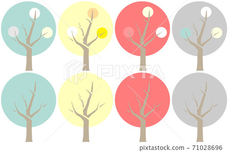 Scandinavian and fashionable tree illustrations, background materials (with and without patterns) Scandinavian and fashionable tree illustrations, background materials (with and without patterns) 71028696
