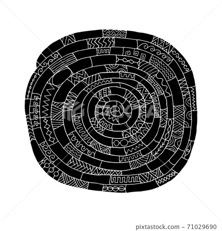 Ethnic spiral mandala, sketch for your design Ethnic spiral mandala, sketch for your design 71029690