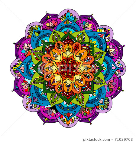 Mandala ornament, colorful pattern for your design Mandala ornament, colorful pattern for your design 71029708
