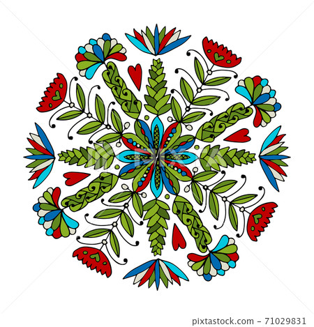 Abstract ethnic round ornamental pattern Abstract ethnic round ornamental pattern 71029831