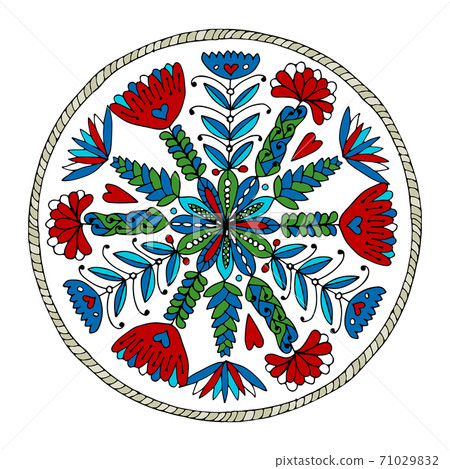 Abstract ethnic round ornamental pattern 71029832