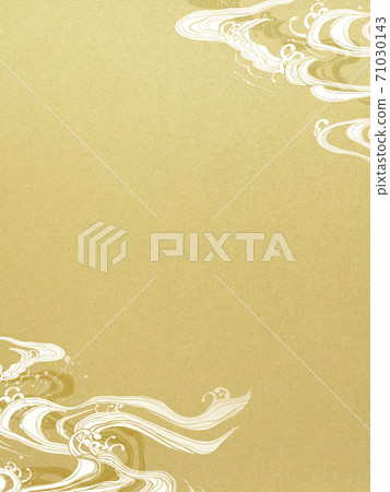 Wave and gold leaf background-there are multiple variations Wave and gold leaf background-there are multiple variations 71030143