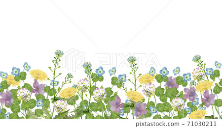 Early spring field watercolor illustration 71030211