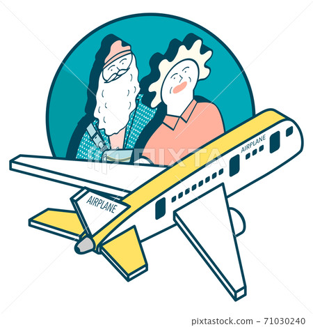 Airplane and senior couple 71030240