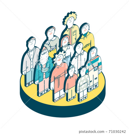 Illustrations of men and women of all ages 71030242