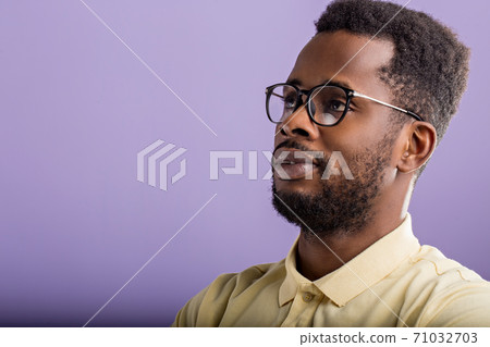Closeup portrait of american man indoor Closeup portrait of american man indoor 71032703