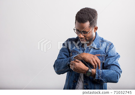 Portrait of African American male in studio Portrait of African American male in studio 71032745