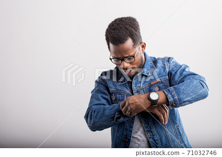 Portrait of African American male in studio Portrait of African American male in studio 71032746