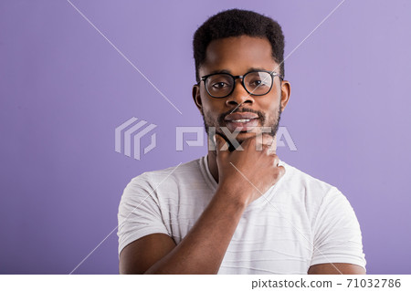 Portrait of handsome young african american man 71032786