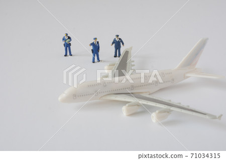 A miniature police officer monitoring a super-large aircraft A miniature police officer monitoring a super-large aircraft 71034315