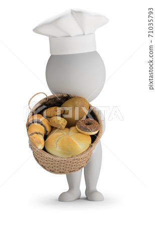 3d small people - bread basket 71035793