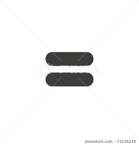 Black icon of equal on white background, equivalent vector 71036239