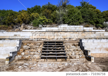 Ruins of ancient stageira city in Halkidiki, Greece Ruins of ancient stageira city in Halkidiki, Greece 71036738